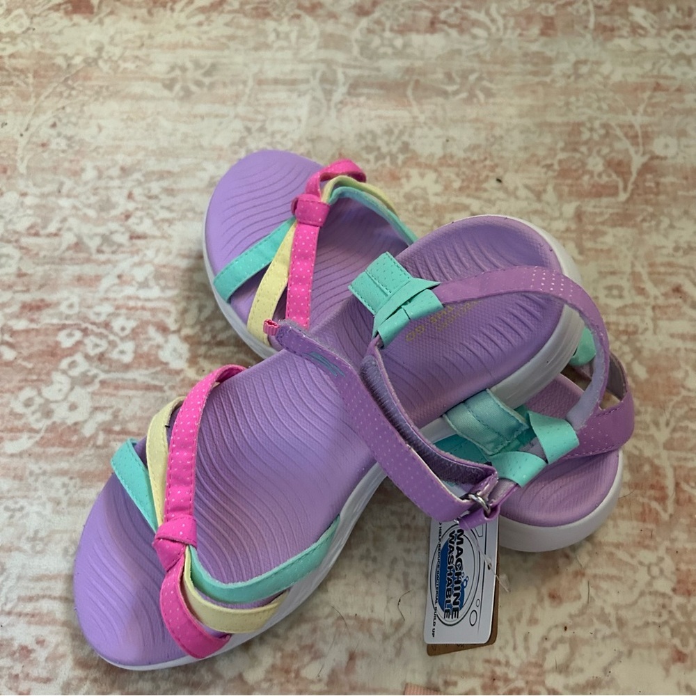 Sketchers Slip ins go walk girls sandal NWT size 3 multicolor - Picture 5 of 11